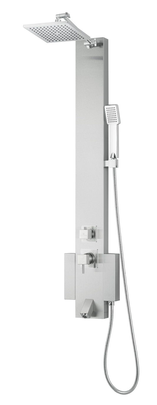 Blue Ocean 48" Stainless Steel SPS822A Shower Panel Tower with Rainfall Shower Head and Spout