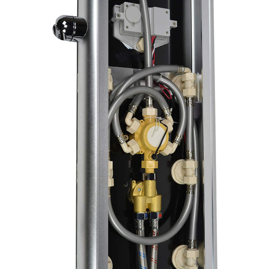 Blue Ocean 52" Aluminum SPA392B Shower Panel Tower System with Rainfall Shower Head and 8 Adjustable Massage Jets (Matte Black)